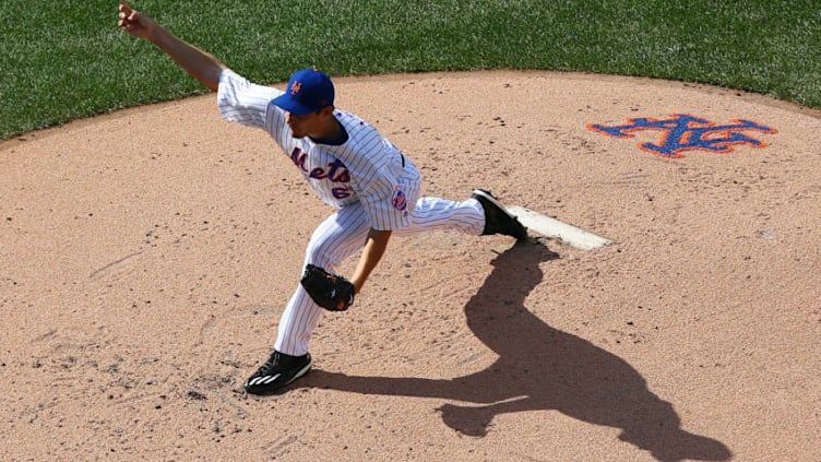 NEW YORK, NEW YORK - AUGUST 05: Seth Lugo #67 of the New York Mets pitches in the second inning against the Los Angeles Dodgers at Citi Field on August 5, 2017 in the Flushing neighborhood of the Queens borough of New York City. (Photo by Mike Stobe/Getty Images)