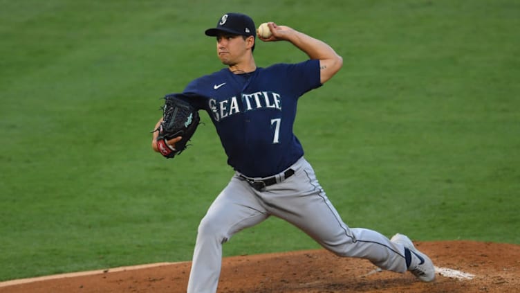 ANAHEIM, CA - JULY 30: Marco Gonzales of the Seattle Mariners delivers a pitch against the Los Angeles Angels. (Photo by Jayne Kamin-Oncea/Getty Images)