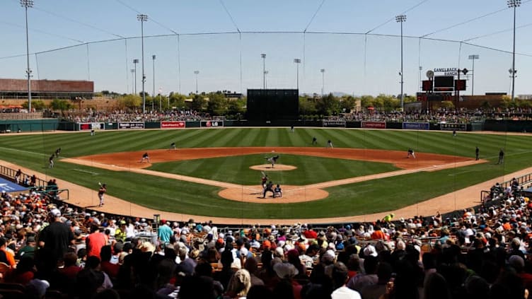 GLENDALE, AZ - MARCH 22: A general view during a game between the Chicago White Sox and the San Francisco Giants at Camelback Ranch on March 22, 2014 in Glendale, Arizona. (Photo by Sarah Glenn/Getty Images)