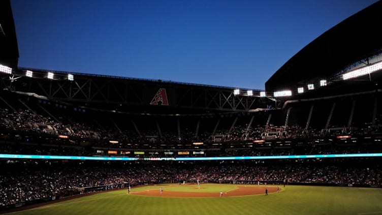 Jun 13, 2016; Phoenix, AZ, USA; General view of the game between the Arizona Diamondbacks and the Los Angeles Dodgers at Chase Field. Mandatory Credit: Matt Kartozian-USA TODAY Sports