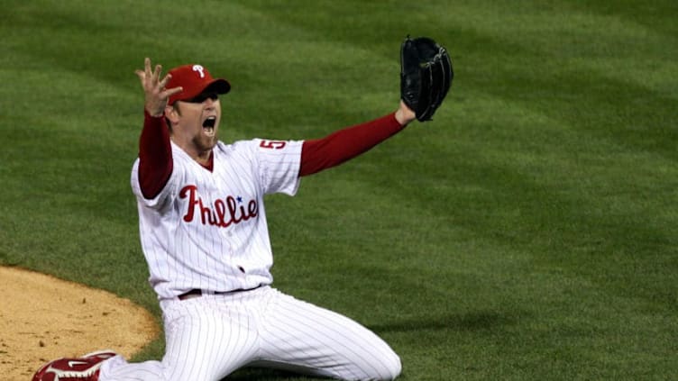 Brad Lidge #54 of the Philadelphia Phillies (Photo by Jim McIsaac/Getty Images)