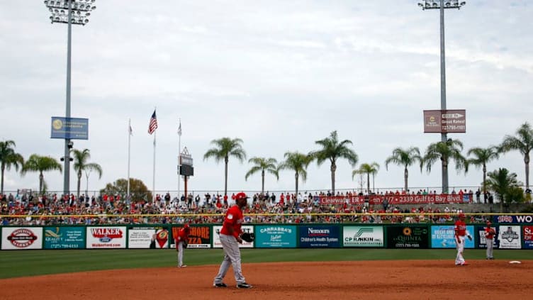 CLEARWATER, FL - MARCH 12: Nick Pivetta #74 of the Philadelphia Phillies in action at third base against the Boston Red Sox during a spring training game at Spectrum Field on March 12, 2017 in Clearwater, Florida. (Photo by Justin K. Aller/Getty Images)