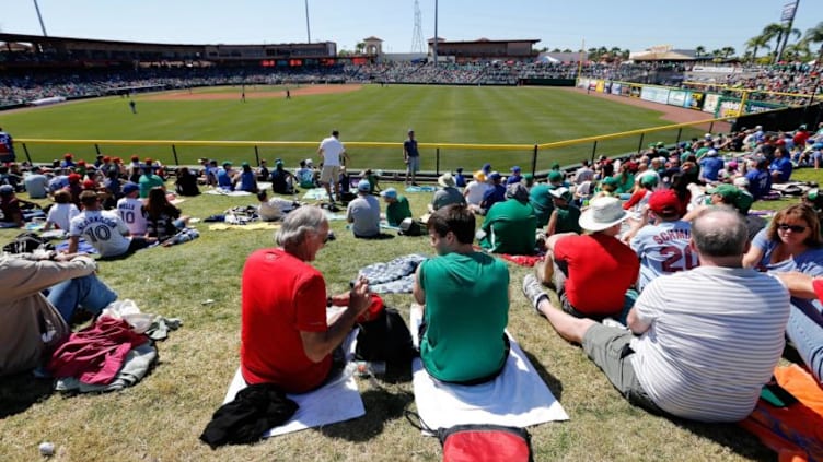 Philadelphia Phillies and Toronto Blue Jays fans watch a game at Spectrum Field. (Kim Klement/USA TODAY Sports)