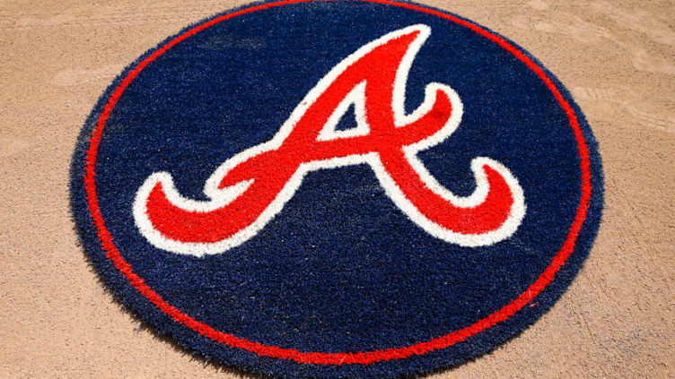 ATLANTA, GEORGIA - JUNE 01: General view of the Atlanta Braves on-deck circle mat during the game between the Atlanta Braves and the Detroit Tigers at SunTrust Park on June 01, 2019 in Atlanta, Georgia. (Photo by Mike Zarrilli/Getty Images)