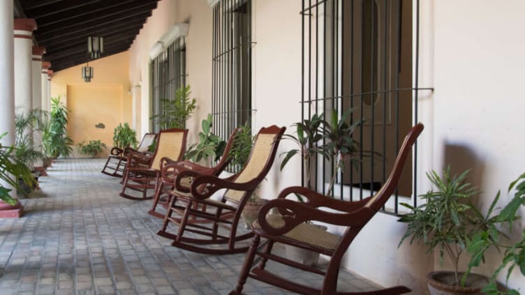 Let's try these rocking chairs out as Off Leo's Rocker talks Atlanta Brabes baseball. (Photo by Roberto Machado Noa/LightRocket via Getty Images)