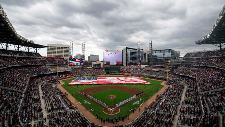 ATLANTA, GA - MARCH 29: Overall of SunTrust Park before the game against the Philadelphia Phillies on Opening Day at SunTrust Park on March 29, 2018, in Atlanta, Georgia. (Photo by David Morico/Beam Imagination/Atlanta Braves/Getty Images) *** Local Caption ***