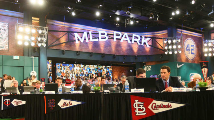 A general view of the MLB First Year Player Draft in Studio 42 at the MLB Network in Secaucus, New Jersey. (Photo by Mike Stobe/Getty Images)