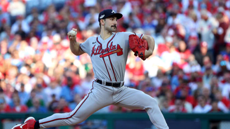 Atlanta Braves pitcher Spencer Strider faces the Phillies in Philadelphia for NLDS Game 3. (Photo by Tim Nwachukwu/Getty Images)