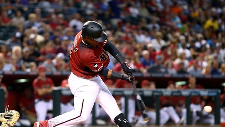 Apr 24, 2016; Phoenix, AZ, USA; Arizona Diamondbacks second baseman Jean Segura against the Pittsburgh Pirates at Chase Field. Mandatory Credit: Mark J. Rebilas-USA TODAY Sports