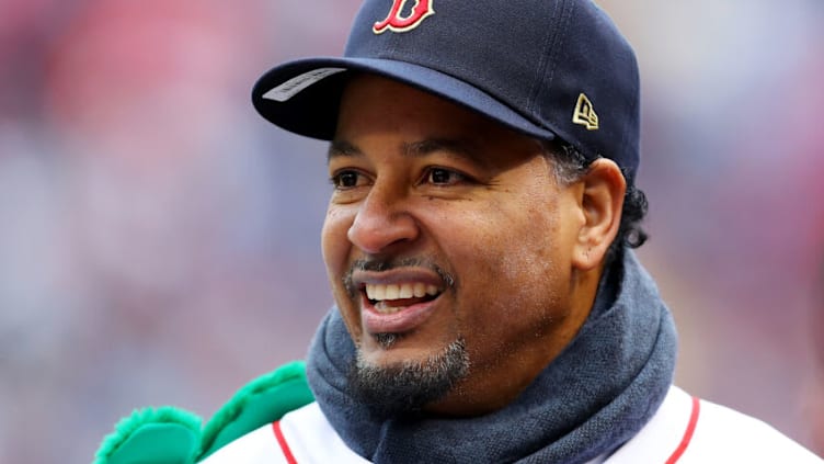 BOSTON, MASSACHUSETTS - APRIL 09: Former Boston Red Sox player Manny Ramirez looks on before the Red Sox home opening game against the Toronto Blue Jaysat Fenway Park on April 09, 2019 in Boston, Massachusetts. (Photo by Maddie Meyer/Getty Images)