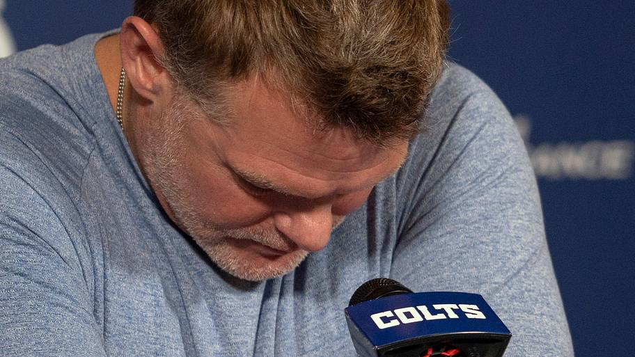 Indianapolis Colts General Manager Chris Ballard during his pre-draft press conference at team headquarters.