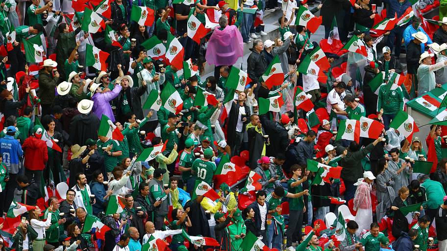Fans in the Estadio Azteca