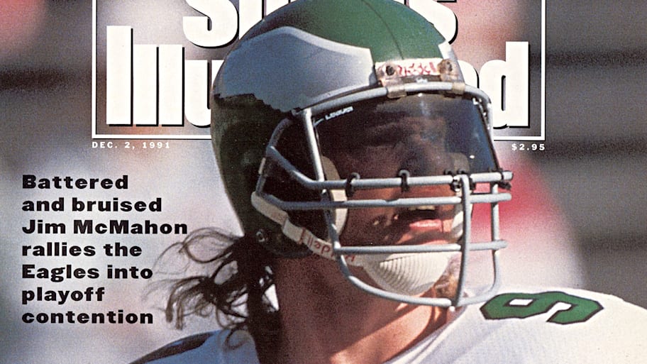 Closeup of Philadelphia Eagles QB Jim McMahon