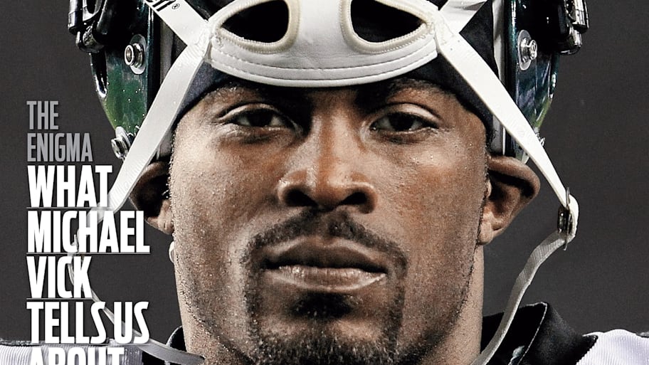 Closeup of Philadelphia Eagles QB Michael Vick
