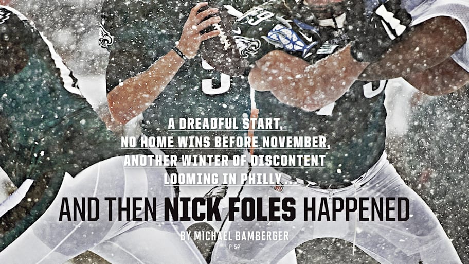 Philadelphia Eagles QB Nick Foles (9) in action, dropping back to pass