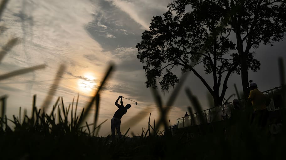 Justin Thomas hits during the U.S. Open