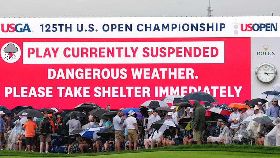Weather delay at Oakmont