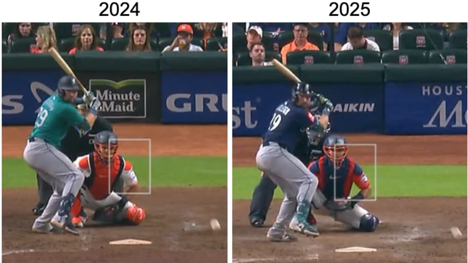 Cal Raleigh in 2024 vs. 2025