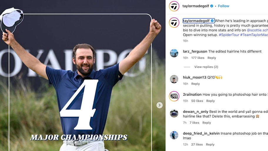 TaylorMade Golf Ripped for Photoshopping Scottie Scheffler’s Hairline in Celebratory Post