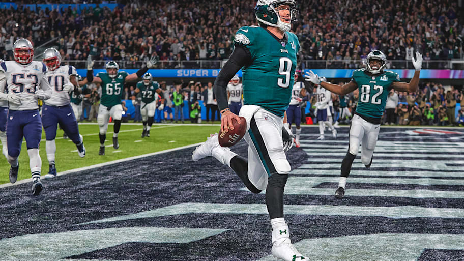 Nick Foles catches the Philly Special in Super Bowl LII