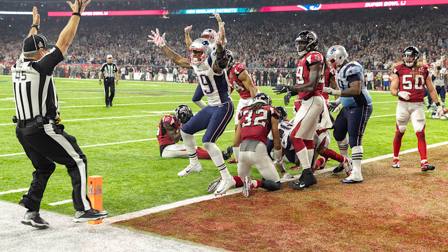 The Patriots score a touchdown to win Super Bowl LI