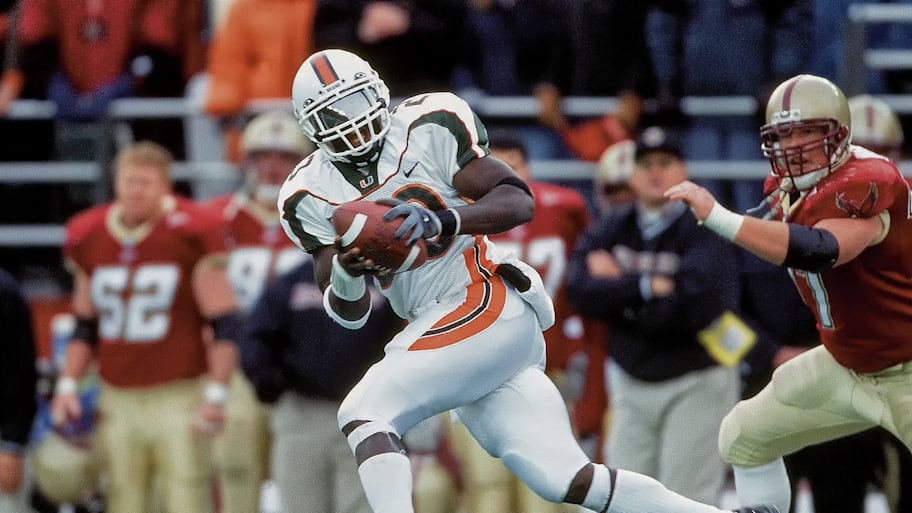 Ed Reed scores on a pick-six during the 2001 season.