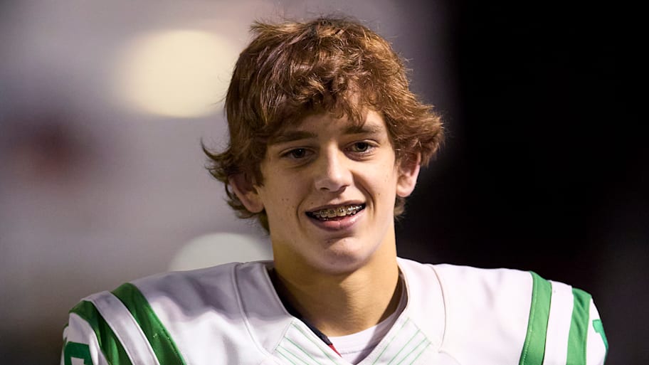 Arch Manning in his high school football uniform.