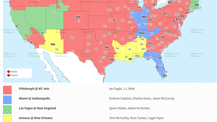 CBS early window coverage map for Week 1 of the NFL season.