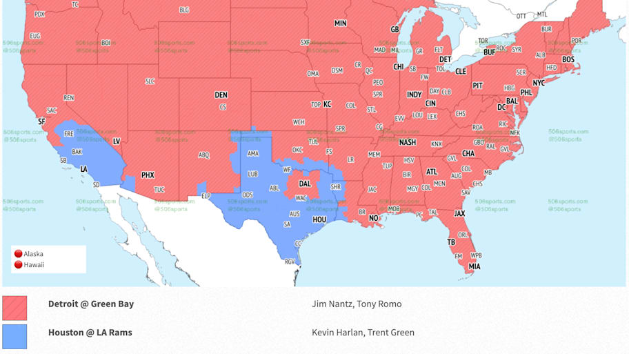 CBS late window coverage map for Week 1 of the NFL season.