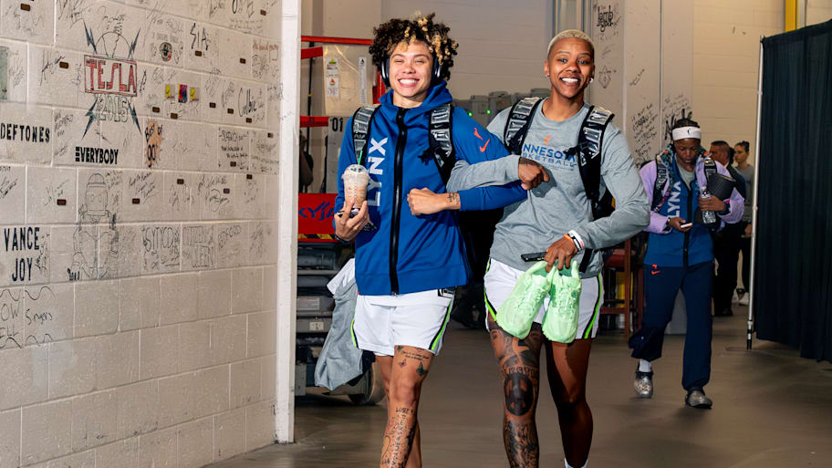Lynx teammates Natisha Hiedeman and Courtney Williams