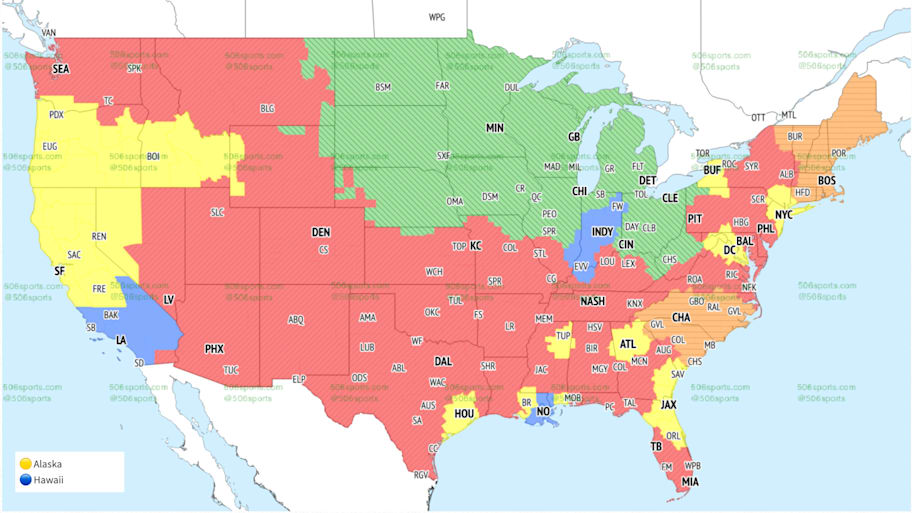 Fox single game coverage map for Week 4