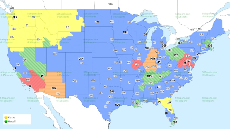 Fox Week 6 coverage map.