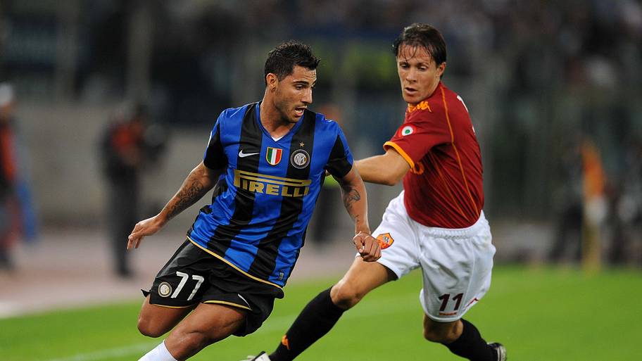 Ricardo Quaresma in action for Inter against Roma. 
