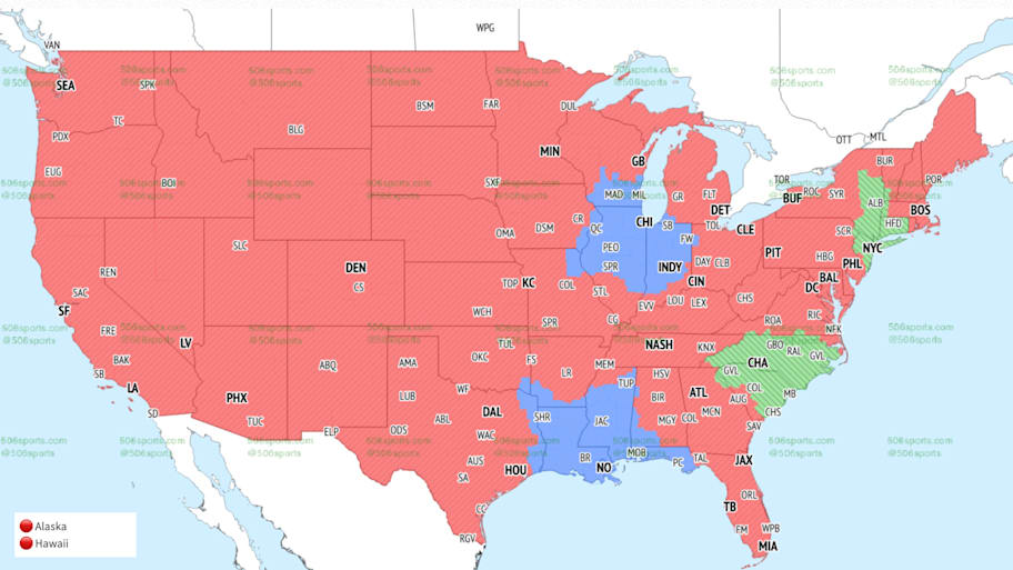 Fox Week 7 coverage map in the early window.