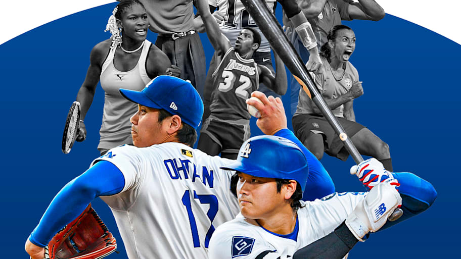 Ohtani vs. the World: photo illustration of Shohei Ohtani and other top athletes