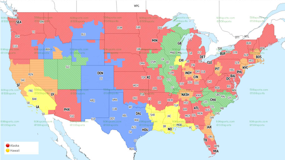 Fox coverage map for Week 9 of the NFL season.