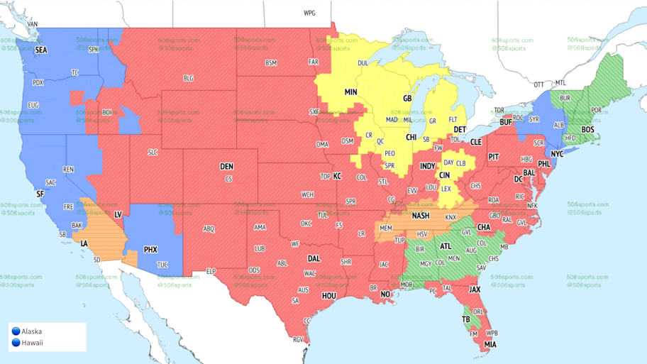 CBS early window coverage map for Week 9.