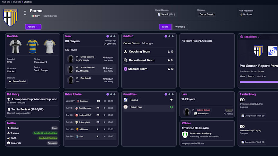 Parma on Football Manager 26