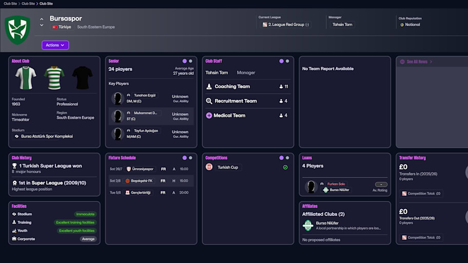 Bursaspor on Football Manager 26