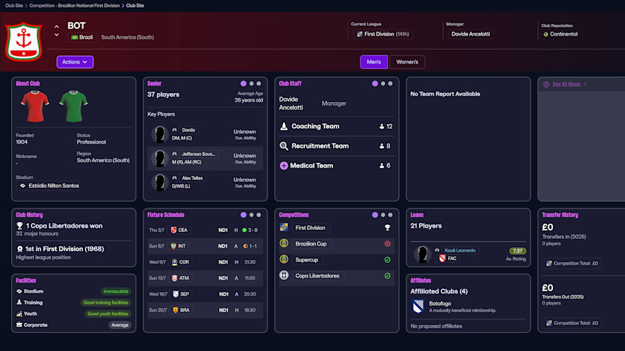 Botafogo on Football Manager 26