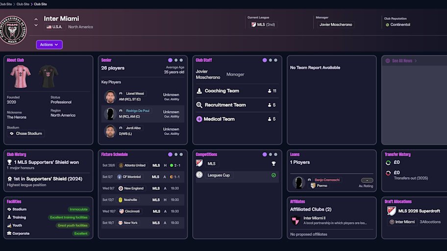 Inter Miami on Football Manager 26