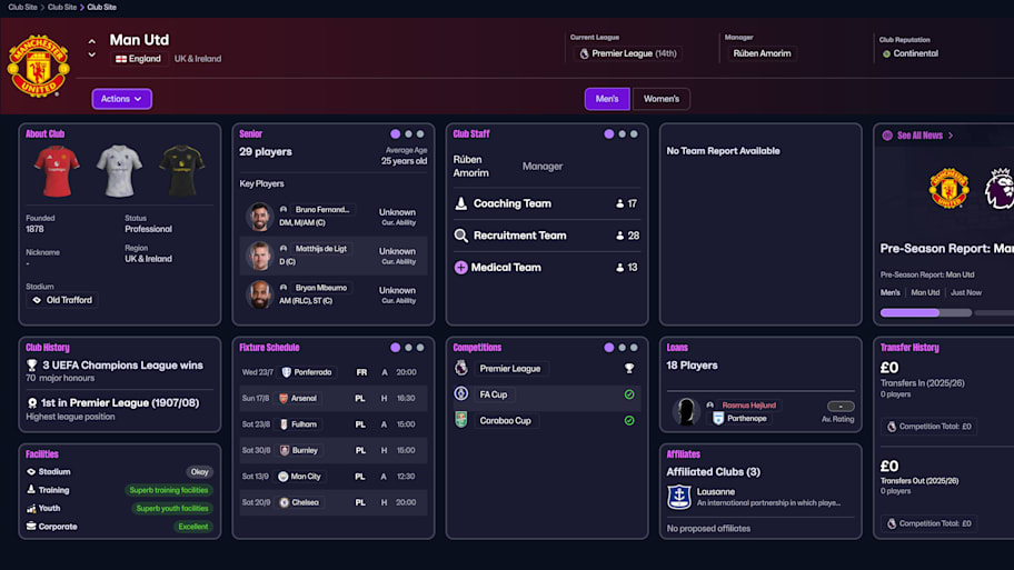 Man Utd on Football Manager 26