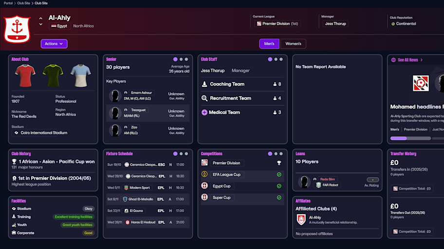 Al Ahly on Football Manager 26
