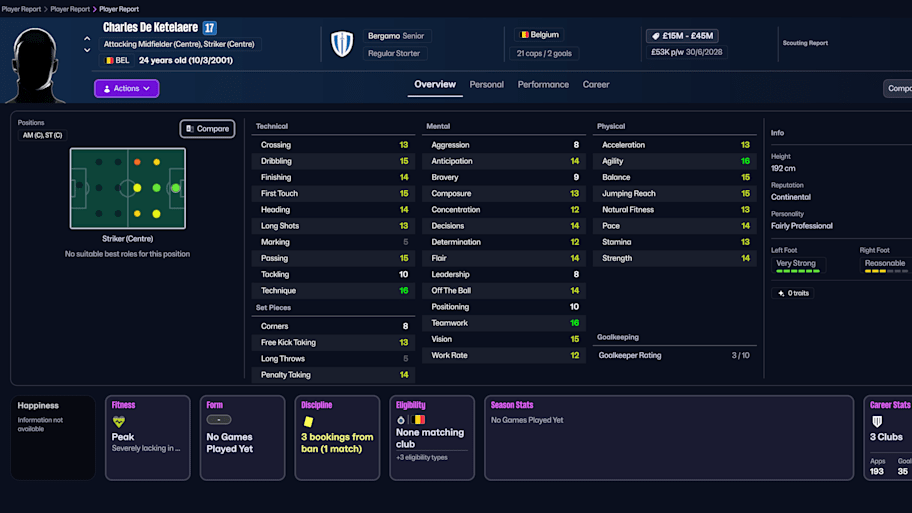 Charles De Ketelaere on Football Manager 26