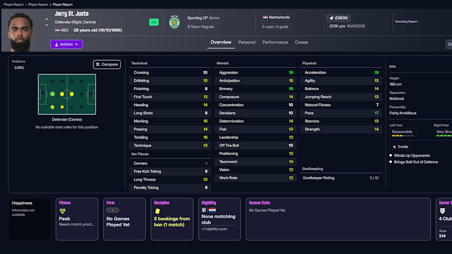 Jerry St. Juste on Football Manager 26