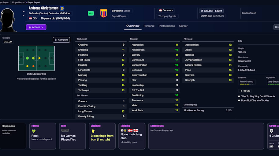 Andreas Christensen on Football Manager 26