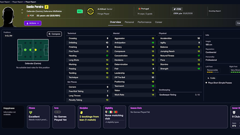 Danilo on Football Manager 26