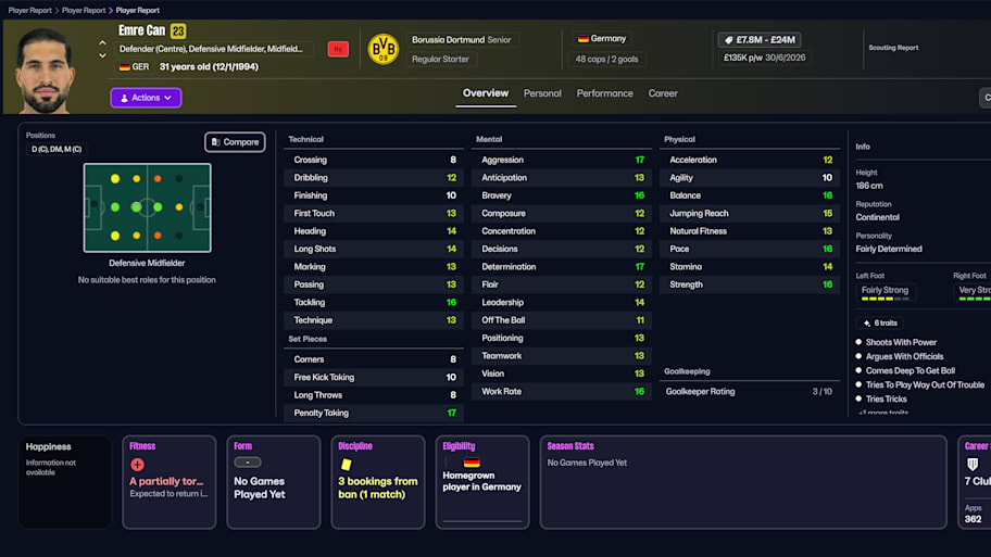 Emre Can on Football Manager 26
