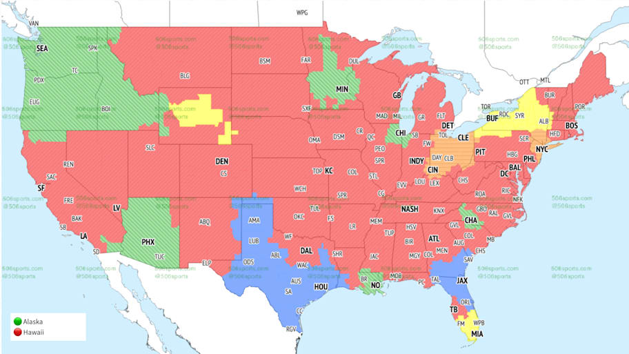 CBS coverage map for Week 10. 