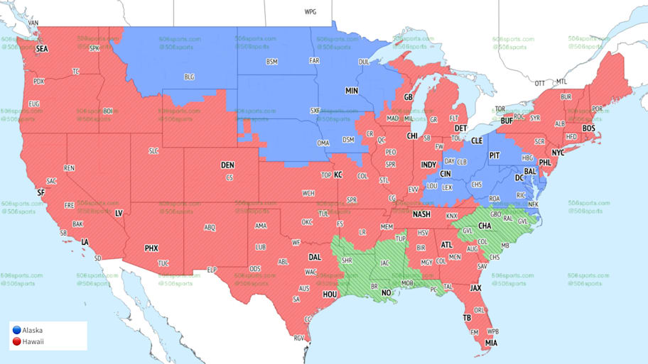 Fox early window coverage map for Week 10. 